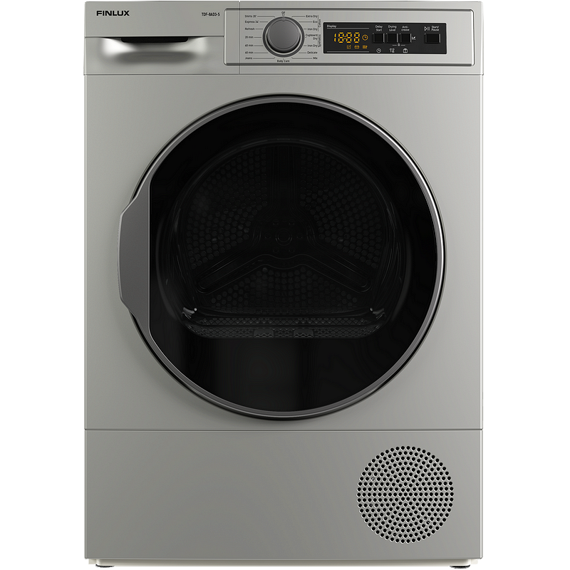 Στεγνωτήριο Ρούχων Finlux TDF-8AD3-S 8kg, με Αντλία θερμότητας, E, Silver