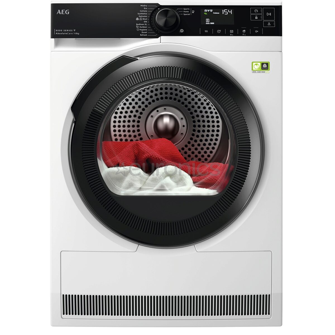 Στεγνωτήριο ρούχων AEG 8000 Series AbsoluteCare TR8384CE με Αντλία θερμότητας 8 kg