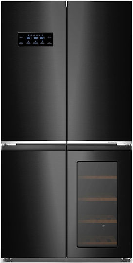 Ψυγείο Ντουλάπα Finlux FFD605WBL 605lt Ε NoFrost Υ182xΠ90.5xΒ72 εκ. Μαύρο