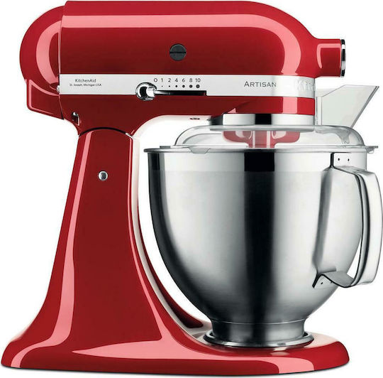 Kitchenaid 5KSM185PSEER Κουζινομηχανή 300W με Ανοξείδωτο Κάδο 4.8lt RED