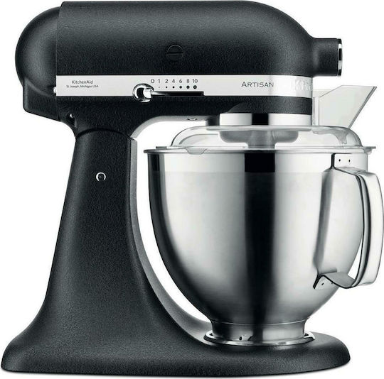 Kitchenaid 5KSM185PSEBK Κουζινομηχανή 300W με Ανοξείδωτο Κάδο 4.8lt BLACK