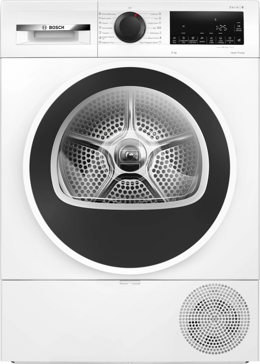 Στεγνωτήριο Ρούχων Bosch WQG243DMBY 9kg, με Αντλία Θερμότητας, C, Λευκό