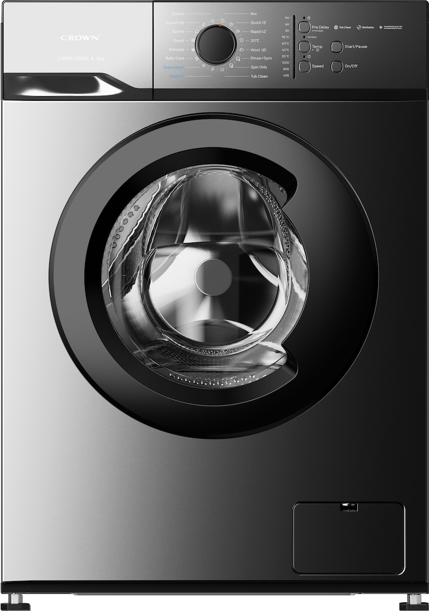 Πλυντήριο Ρούχων Crown CWM6100DIX 6kg Α 1000 Στροφών Inox