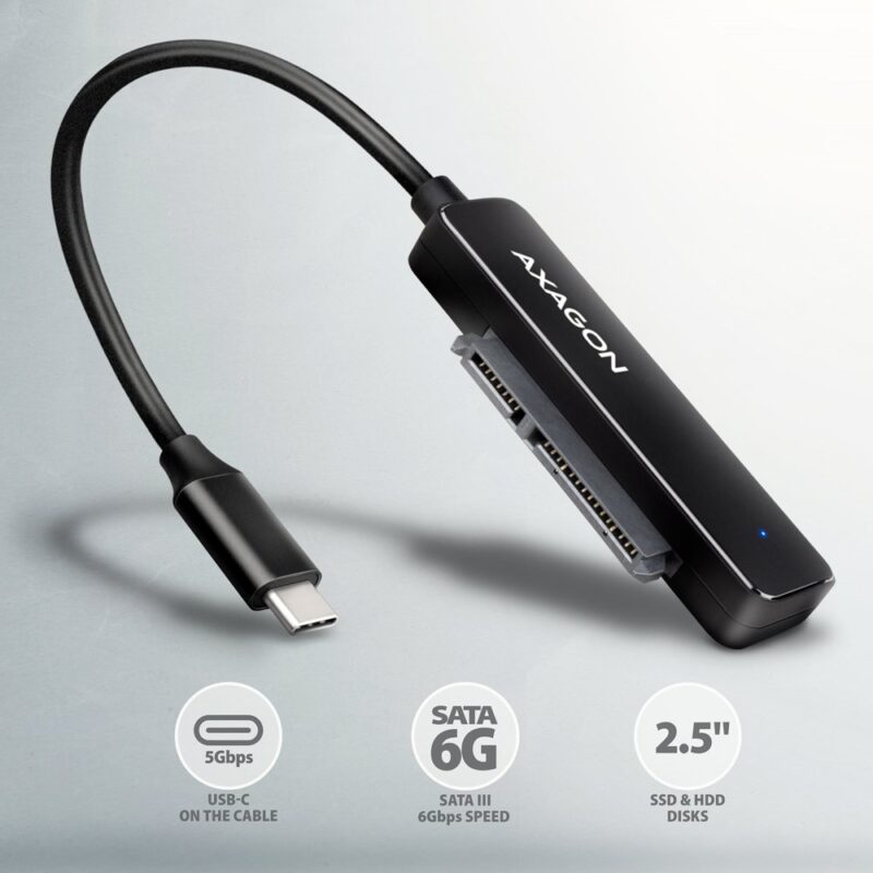 AXAGON ADSA-FP2C USB-C 3.2 GEN1 - SATA 6G 2.5" HDD/SSD FASTPORT2 ADAPTER