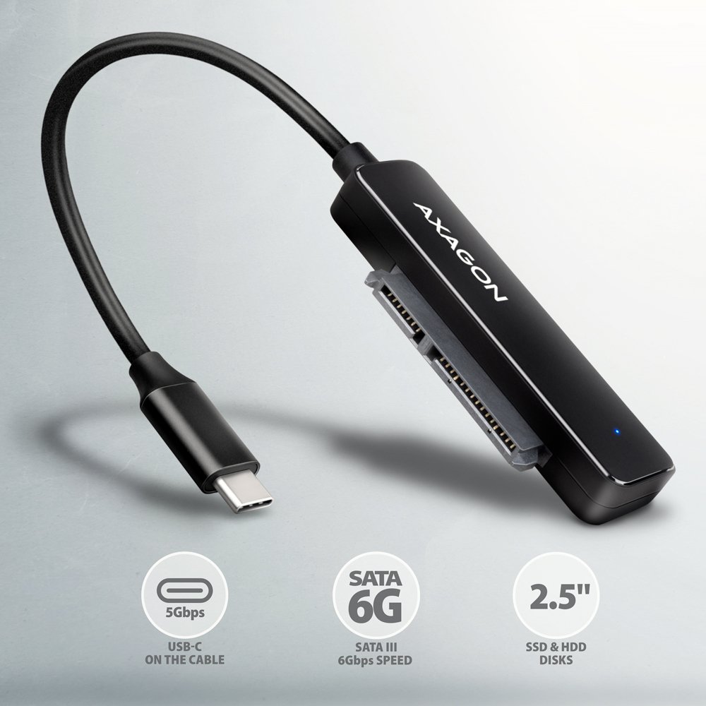 AXAGON ADSA-FP2C USB-C 3.2 GEN1 - SATA 6G 2.5" HDD/SSD FASTPORT2 ADAPTER