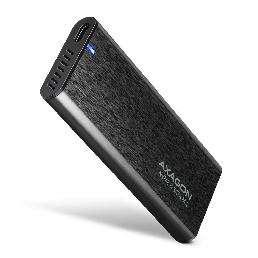 AXAGON  EEM2-SB2 USB-C 3.2 GEN 2 - M.2 NVME / SATA SSD 30-80MM ALU BOX BLACK