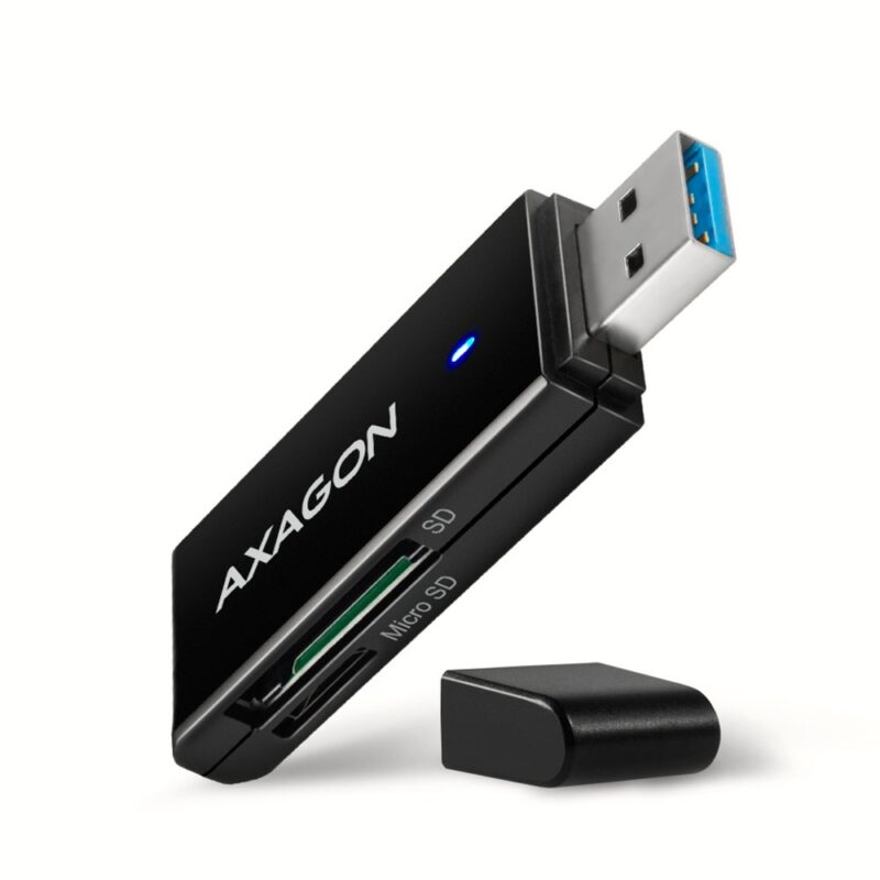 AXAGON CRE-S2N EXTERNAL SLIM CARD READER 2-SLOT AND LUN SD/MICROSD