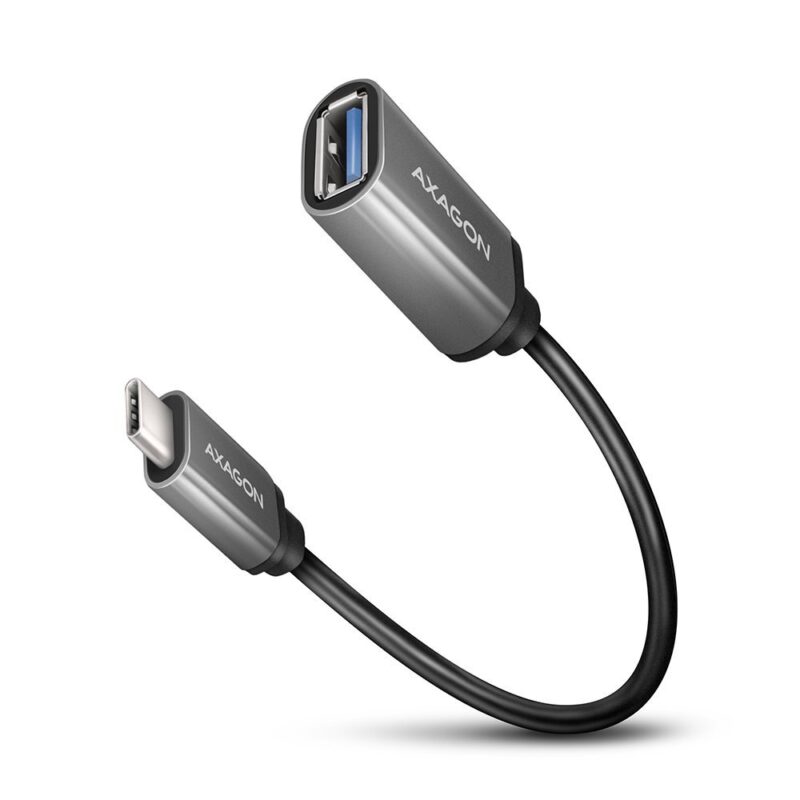 AXAGON RUCM-AFAC USB 3.2 GEN 1 TYPE-C MALE > TYPE-A FEMALE, CABLE ADAPTER 0,2M, 3A, ALU