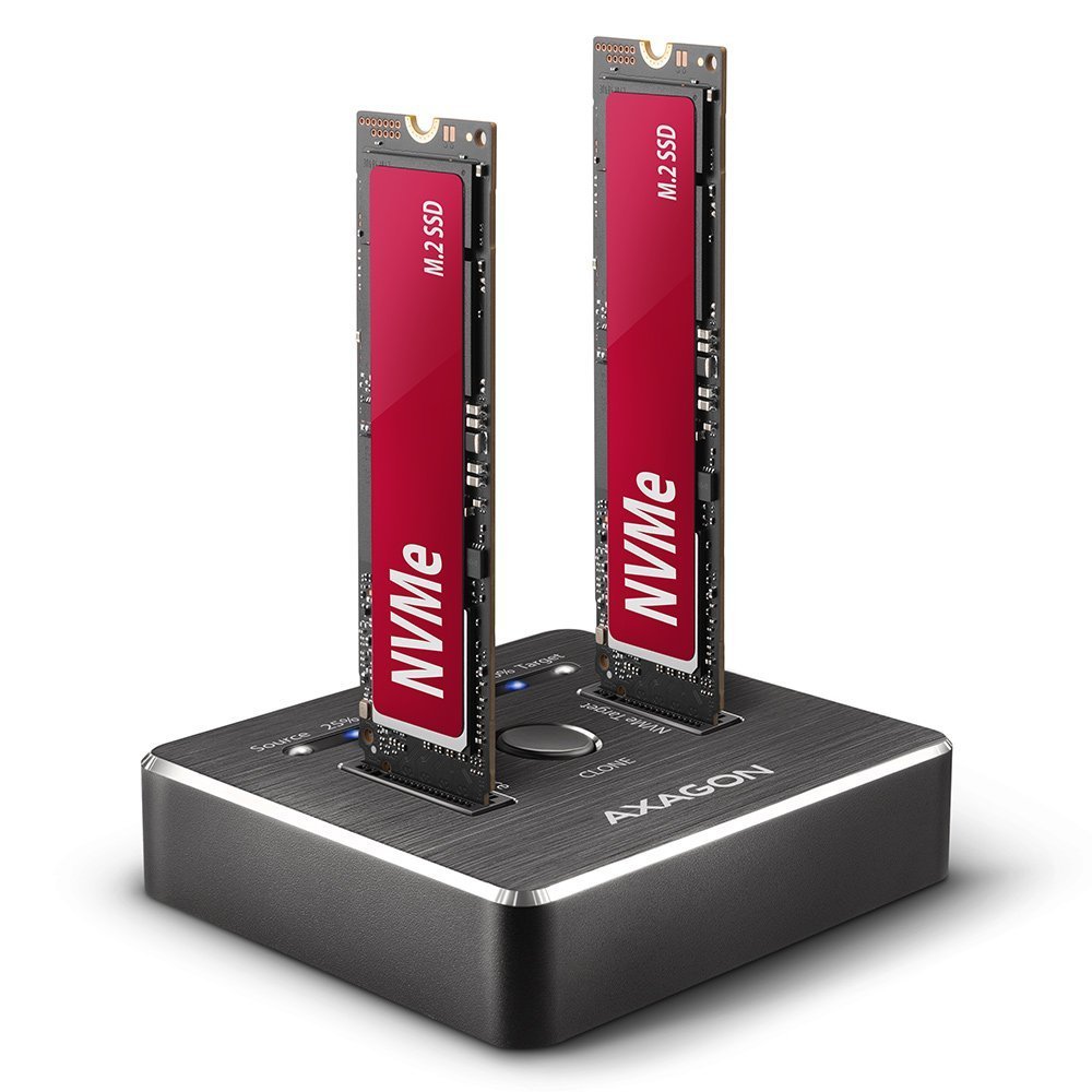 AXAGON ADSA-M2C USB-C 3.2 GEN2 - 2X NVME CLONE DUAL SDD DOCK STATION