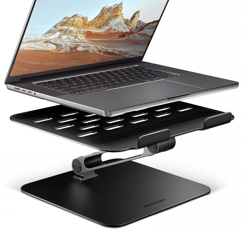 AXAGON (STND-LQB)  ALU HQ MASSIVE STAND FOR 10"-16" LAPTOPS, MANY ADJUSTABLE ANGLES, BLACK