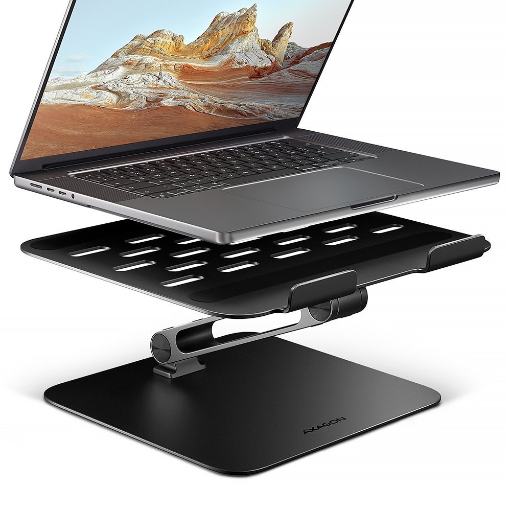 AXAGON (STND-LQB)  ALU HQ MASSIVE STAND FOR 10"-16" LAPTOPS, MANY ADJUSTABLE ANGLES, BLACK