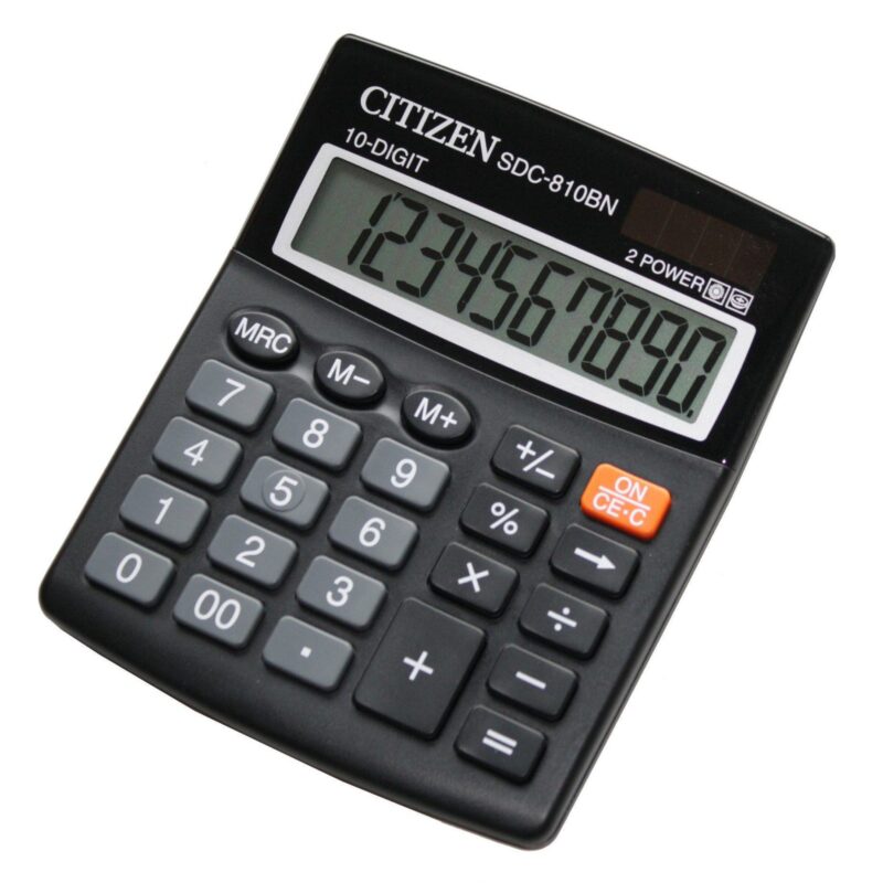 CITIZEN SDC810NR SEMI DESKTOP CALCULATOR