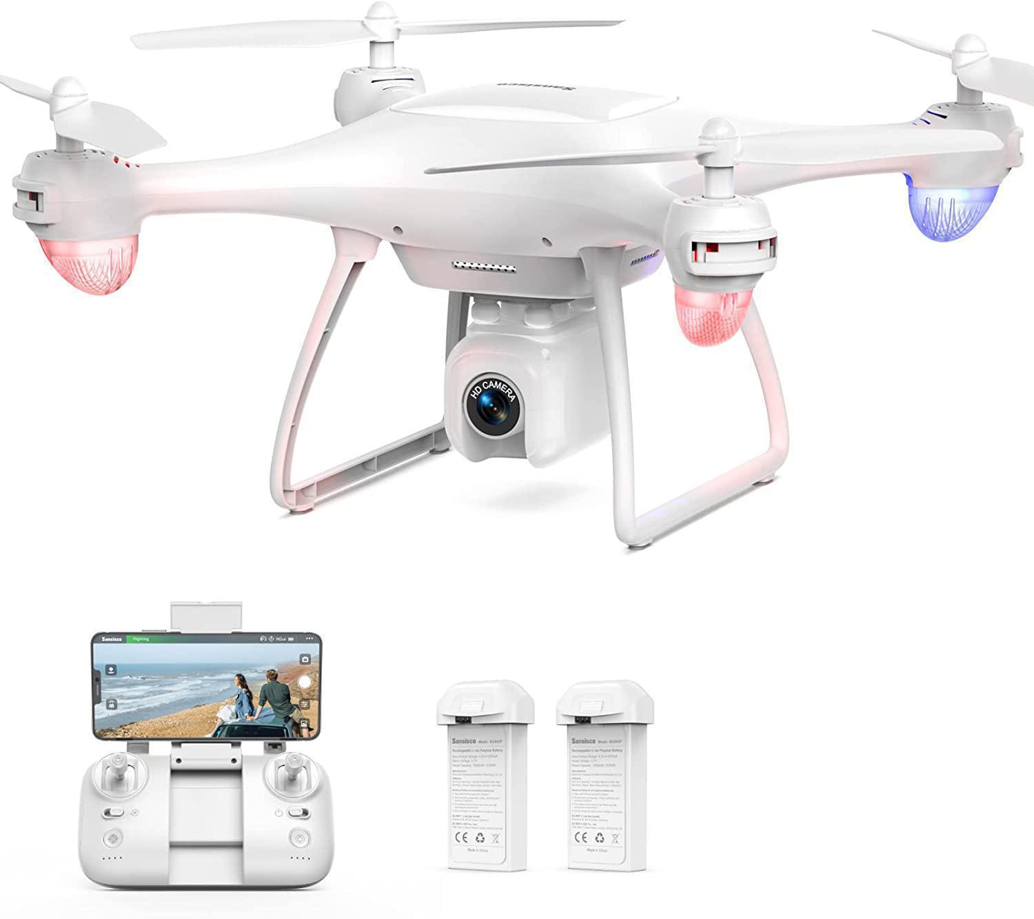 SANSISCO DRONE WITH 2.7K HD WIFI  CAMERA ( WHITE)