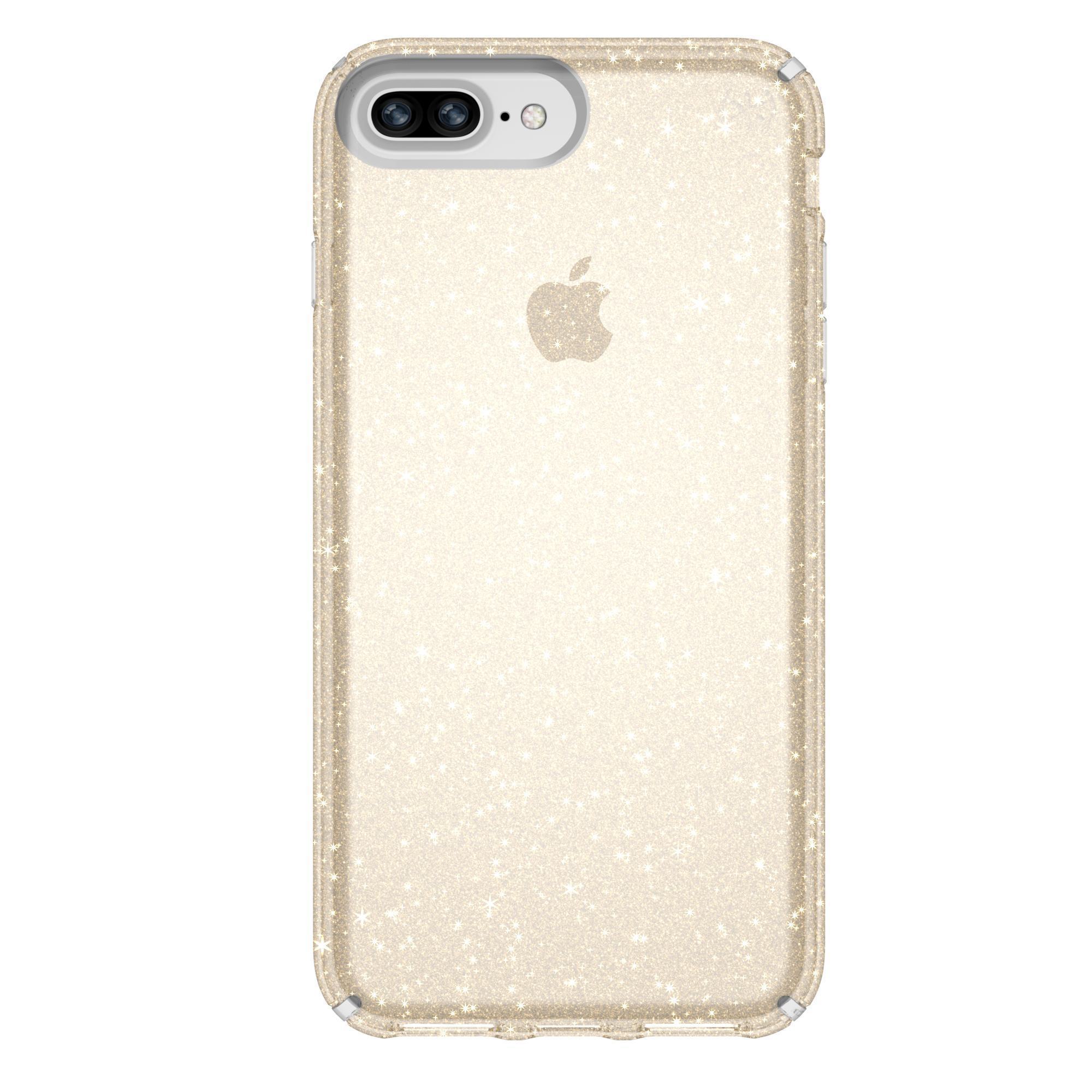 SPECK IPHONE 8 PLUS CASE (117586-5636) PRESIDIO CLEAR + GLITTER ( CLEAR WITH GOLD GLITTER)