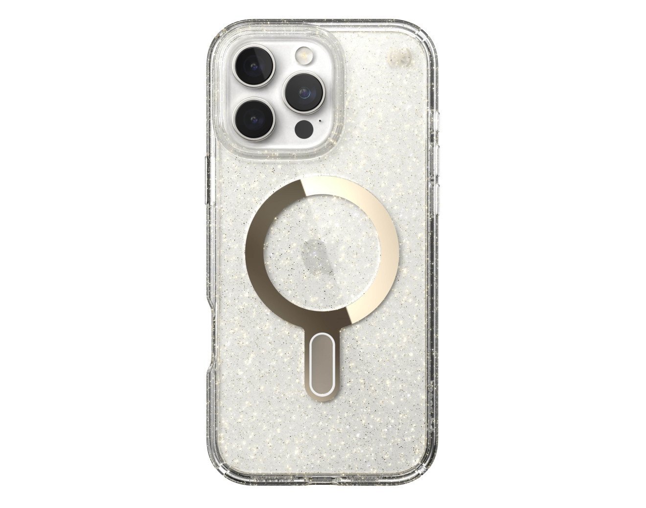 SPECK IPHONE 16 PRO MAX CASE (150730-9221) PRESIDIO LUX + CLICKLOCK (CLEAR/GOLD GLITTER)