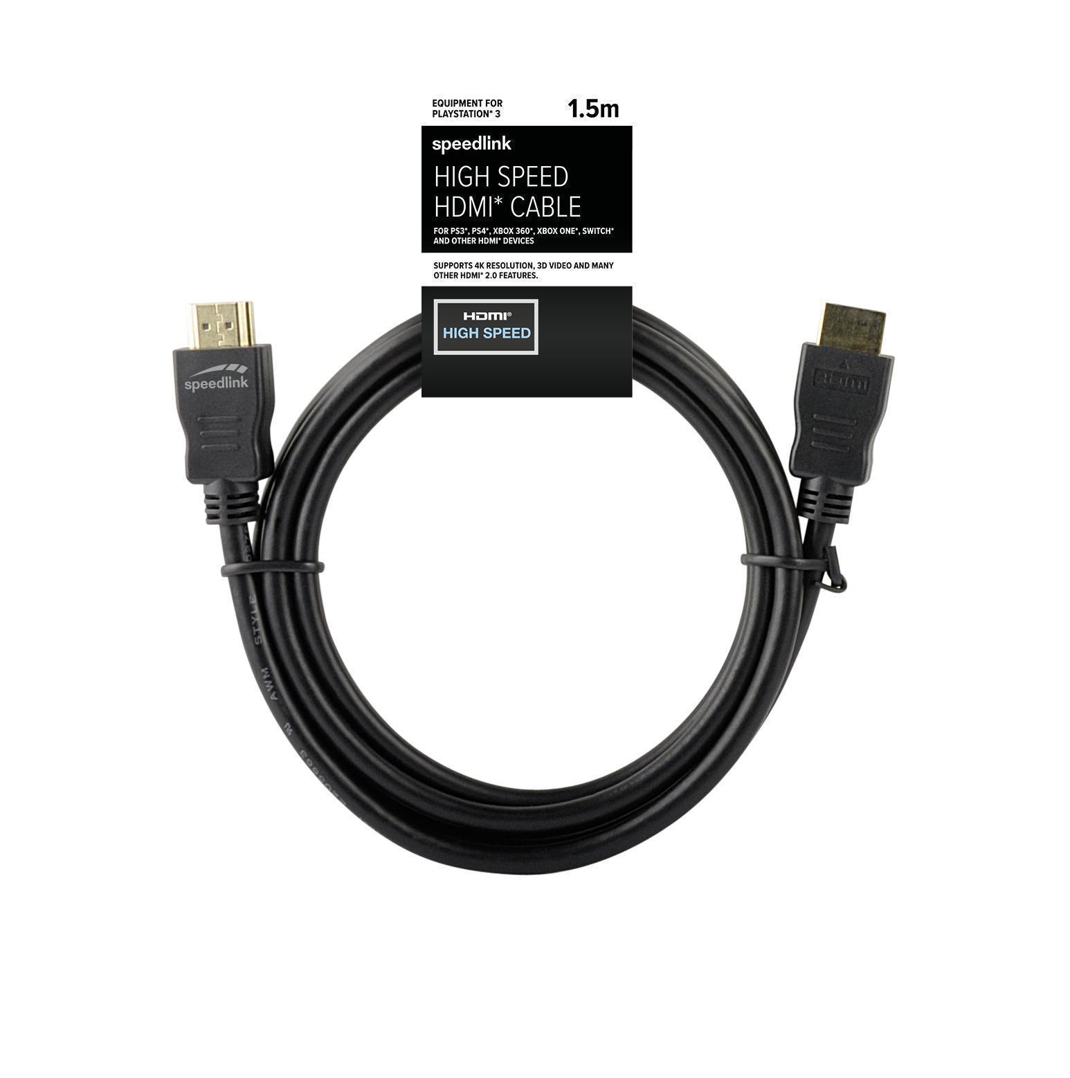 SPEEDLINK SL-4414-BK-150 , HIGH SPEED HDMI CABLE, 1.5 METERS (NO PACKAGING)