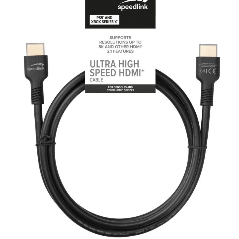 SPEEDLINK SL-460102-BK-150, ULTRA HIGH SPEED HDMI CABLE ( 1.5M)  FOR PS5, XBOX SERIES X,