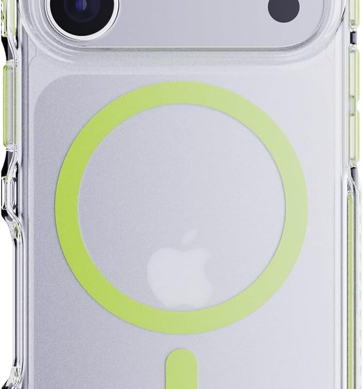 TECH21 IPHONE 17 PRO CASE (T21-11396) EVOCRYSTAL W/MAGSAFE CLEAR/GLOW GREEN