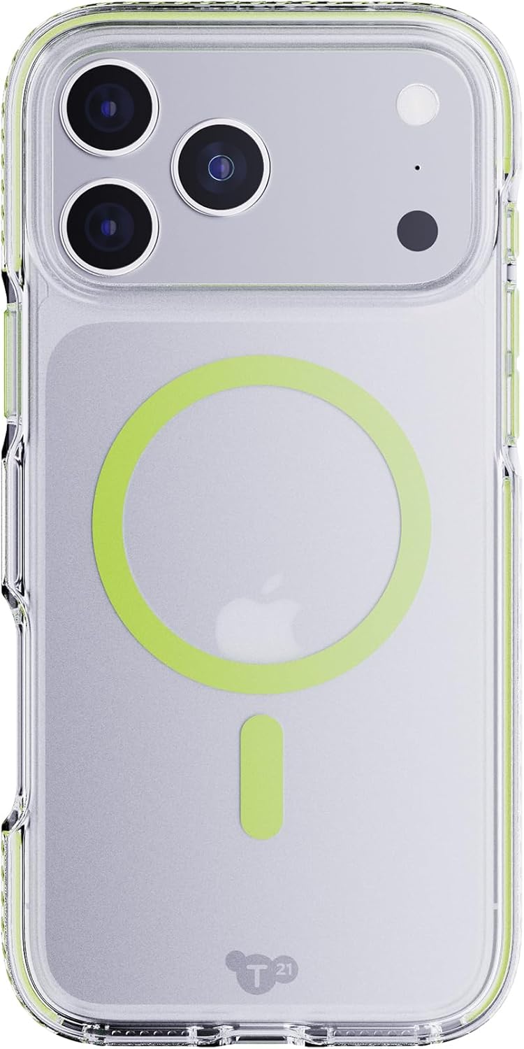 TECH21 IPHONE 17 PRO MAX CASE (T21-11429) EVOCRYSTAL W/MAGSAFE CLEAR/GLOW GREEN