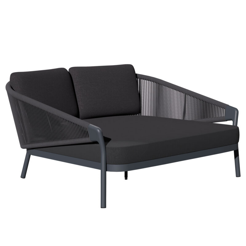 DAYBED ΣΕΙΡΑ XANTION ΗM6474.01 ΣΚΟΥΡΟ ΓΚΡΙ ΑΛΟΥΜΙΝΙΟ-ΣΧΟΙΝΙ-OLEFIN 157x147x88Υεκ