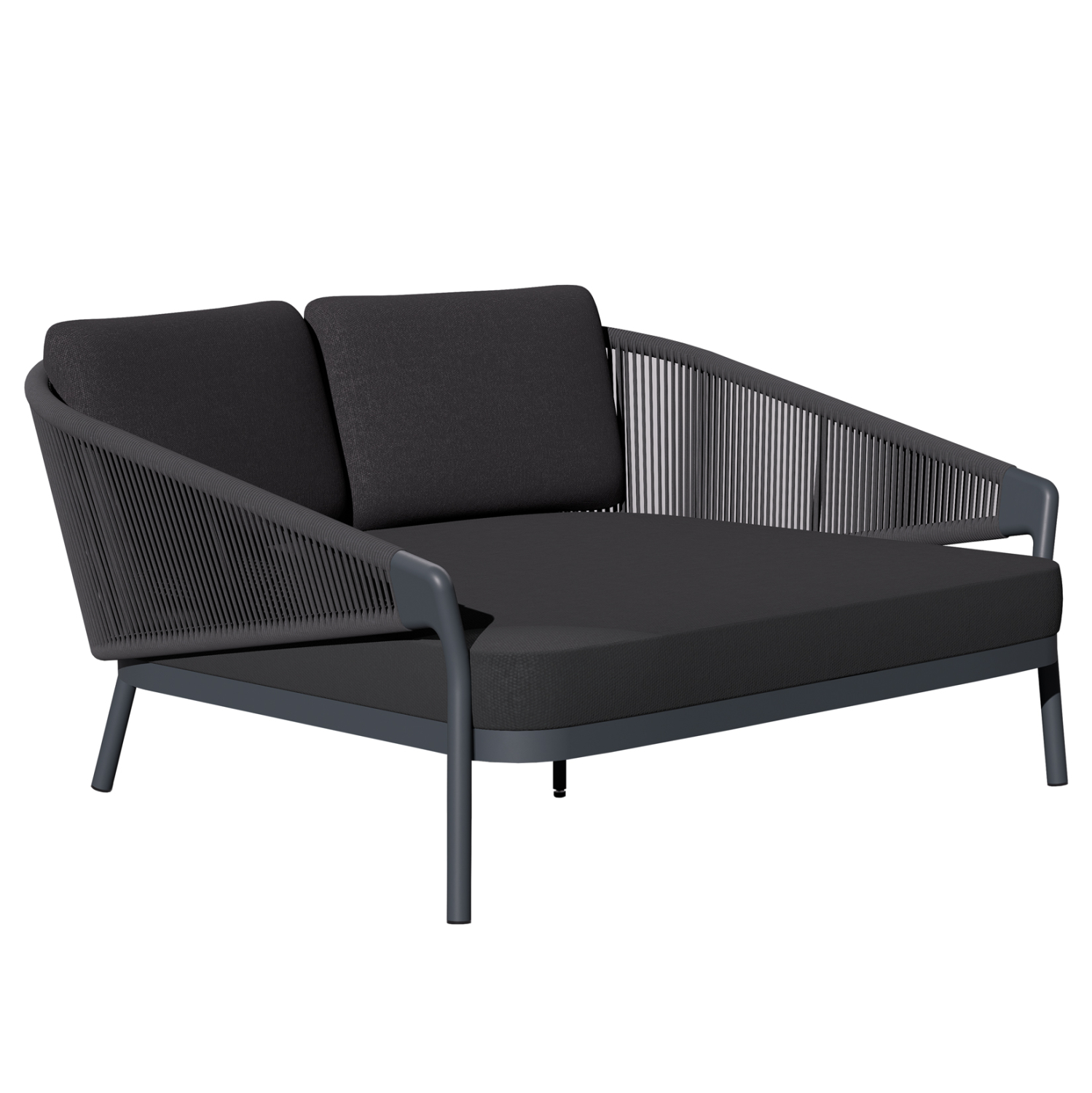 DAYBED ΣΕΙΡΑ XANTION ΗM6474.01 ΣΚΟΥΡΟ ΓΚΡΙ ΑΛΟΥΜΙΝΙΟ-ΣΧΟΙΝΙ-OLEFIN 157x147x88Υεκ