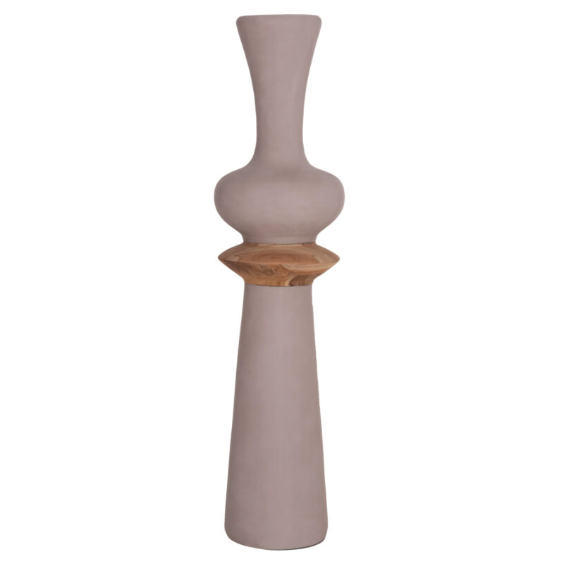 ΔΙΑΚΟΣΜΗΤΙΚΟ ΒΑΖΟ ΔΑΠΕΔΟΥ NEBULA HM4660.05L FIBER CEMENT TAUPE--ΞΥΛΟ ΤΕΑΚ Φ45x172Υεκ