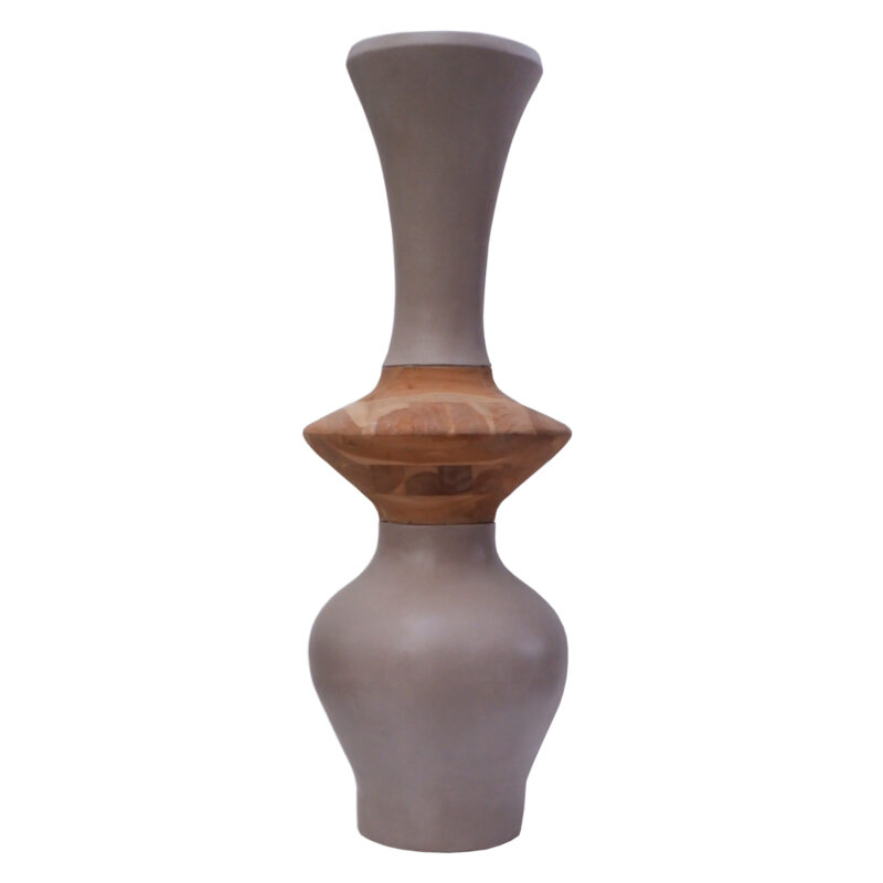 ΔΙΑΚΟΣΜΗΤΙΚΟ ΒΑΖΟ ΔΑΠΕΔΟΥ NEBULA HM4660.05S FIBER CEMENT TAUPE--ΞΥΛΟ ΤΕΑΚ Φ45x115Υεκ