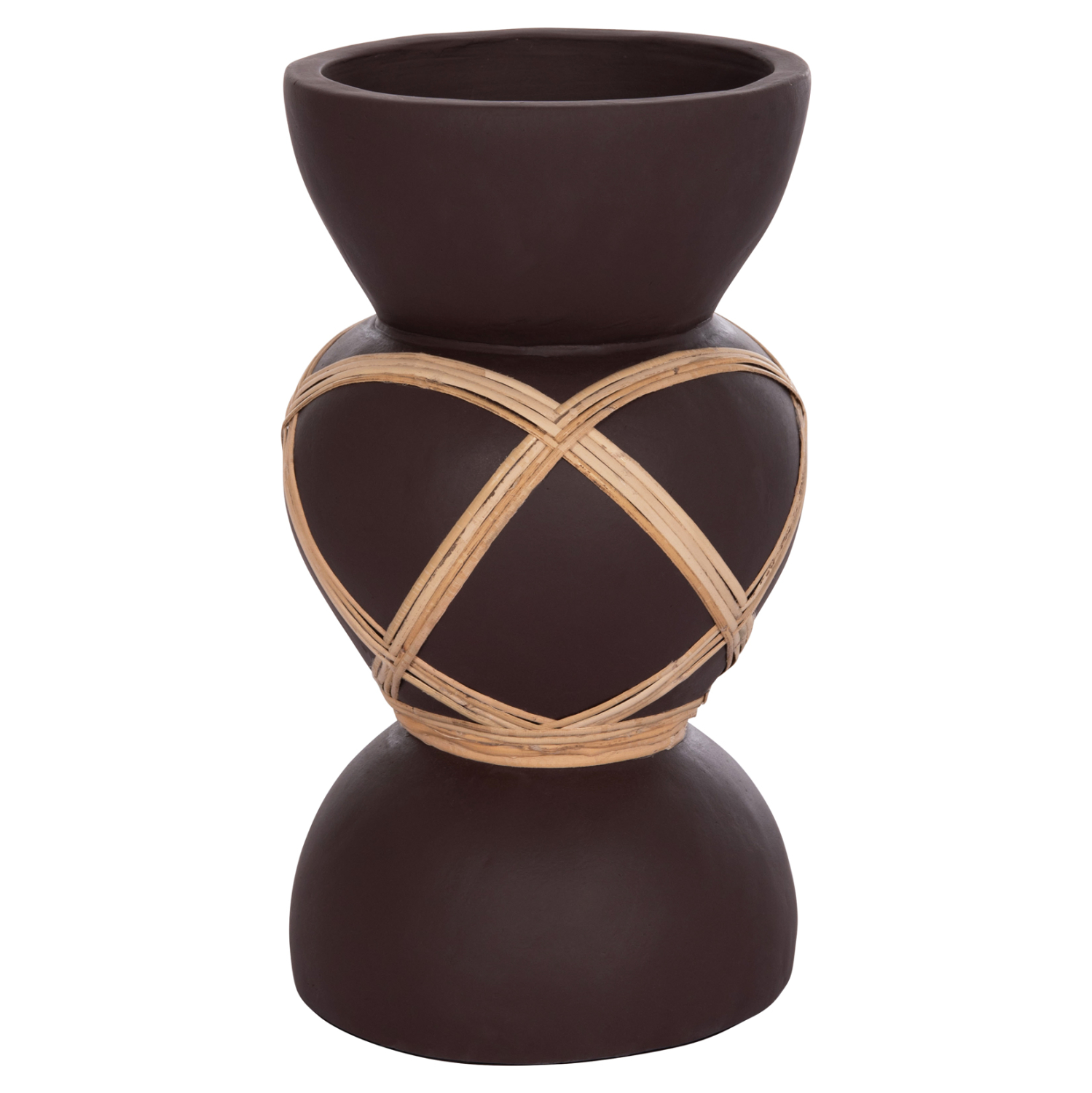 ΔΙΑΚΟΣΜΗΤΙΚΟ ΒΑΖΟ ΔΑΠΕΔΟΥ MAYNARD HM4672.07S TERRACOTTA ΣΟΚΟΛΑΤΙ-RATTAN Φ27.5x50Υεκ