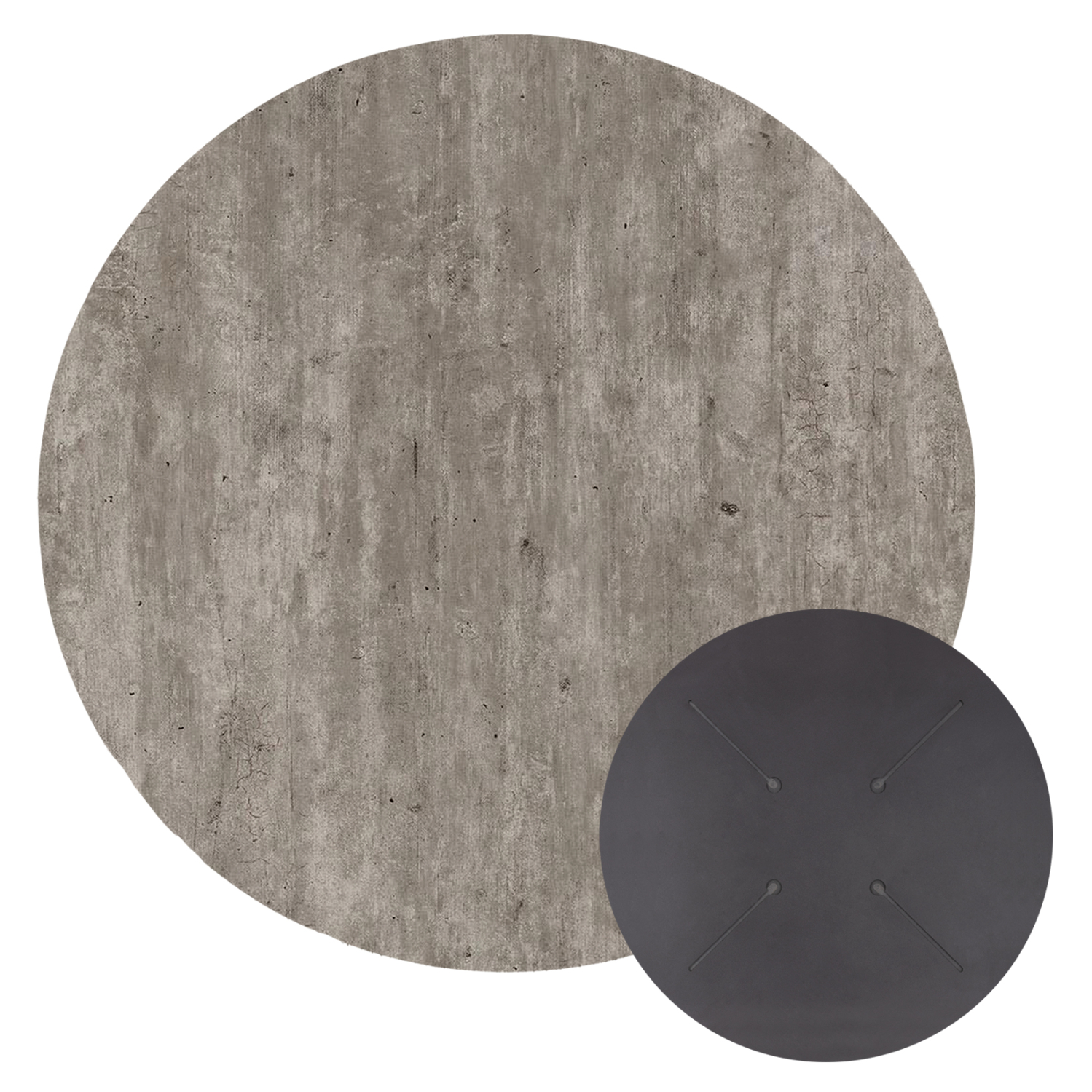 ΕΠΙΦΑΝΕΙΑ ΤΡΑΠΕΖΙΟΥ HPL ΣΤΡΟΓΓΥΛΗ HM5841.37 CONCRETE Φ60εκ. (Σετ 2 τμχ)