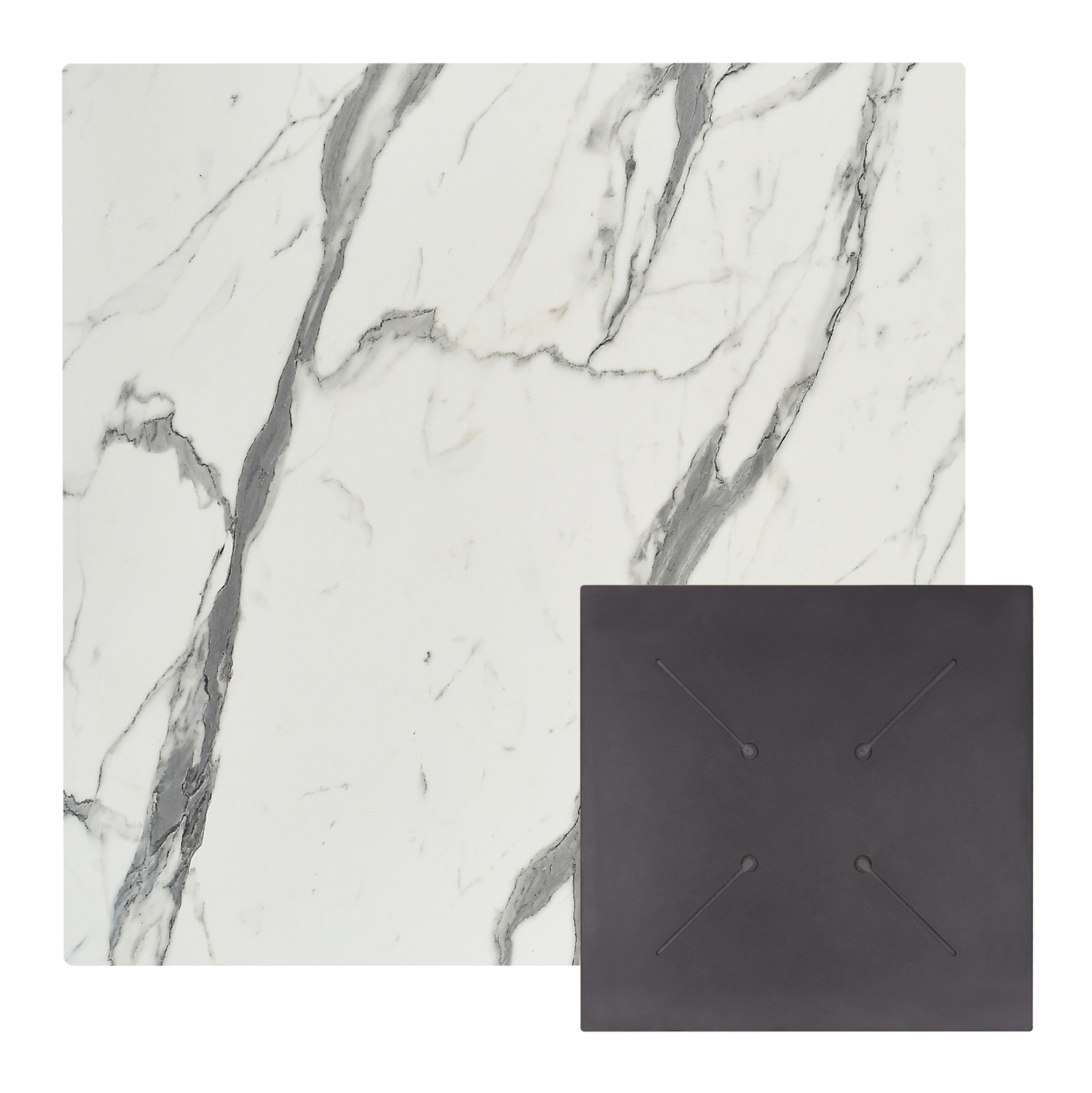 ΕΠΙΦΑΝΕΙΑ ΤΡΑΠΕΖΙΟΥ ΤΕΤΡΑΓΩΝΗ HPL HM5839.31 WHITE MARBLE 80x80εκ (Σετ 2 τμχ)