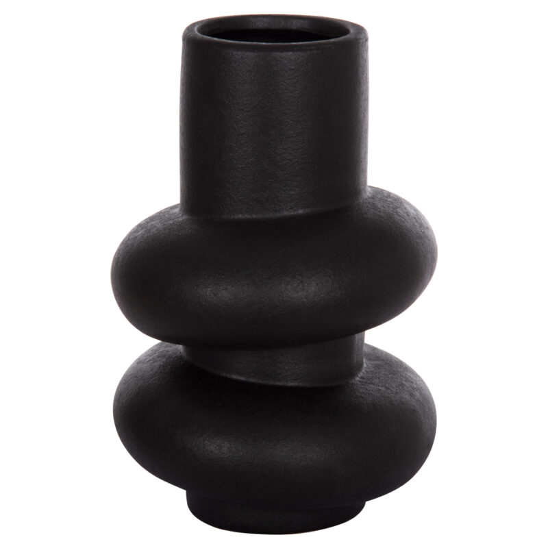 ΕΠΙΤΡΑΠΕΖΙΟ ΚΕΡΑΜΙΚΟ ΔΙΑΚΟΣΜΗΤΙΚΟ ROOK HM4627.02 ΜΑΥΡΟ ΜΑΤ Φ16x25,5Υεκ