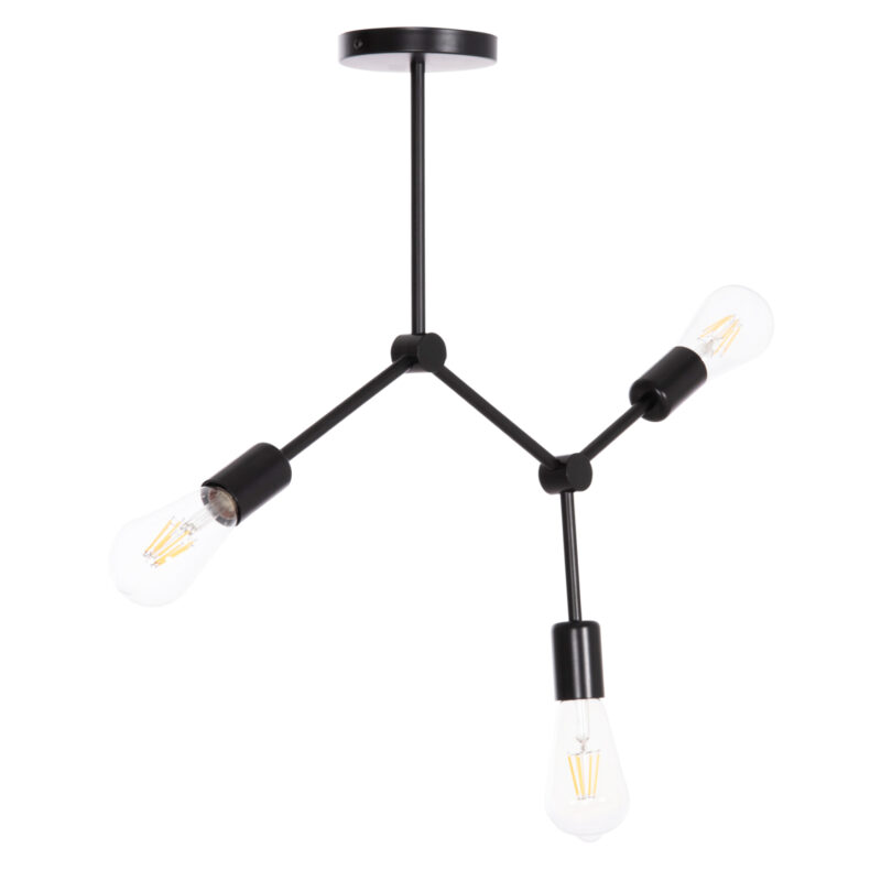 ΦΩΤΙΣΤΙΚΟ ΟΡΟΦΗΣ 3-ΦΩΤΟ LIGHTY HM7404.11 ΜΕΤΑΛΛΟ ΣΕ ΜΑΥΡΟ 52x5x48Υεκ.