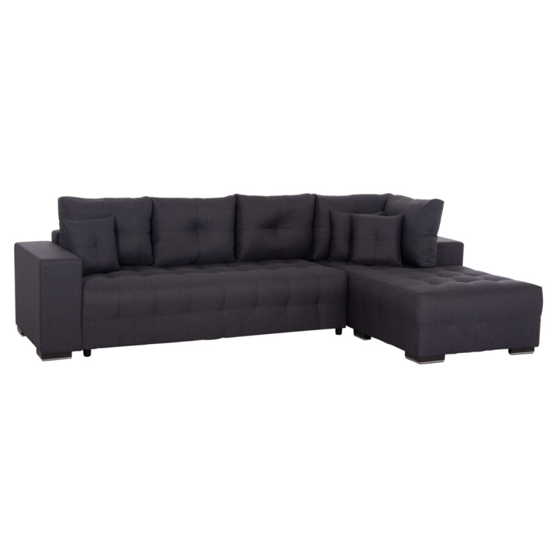 ΓΩΝΙΑΚΟΣ ΚΑΝΑΠΕΣ-ΚΡΕΒΑΤΙ ΜΕ ΑΠΟΘ.ΧΩΡΟ TRENDSTON HM3302.01R ΓΚΡΙ ΥΦΑΣΜΑ 298x177x95Υεκ