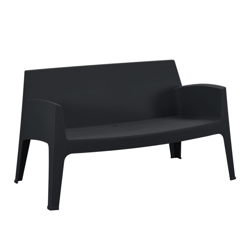 ΚΑΝΑΠΕΣ 2-ΘΕΣΙΟΣ ΠΟΛΥΠΡΟΠΥΛΕΝΙΟΥ SLEEK HM6366.02 ΧΡΩΜΑ ΜΑΥΡΟ 133x68x73Υεκ.