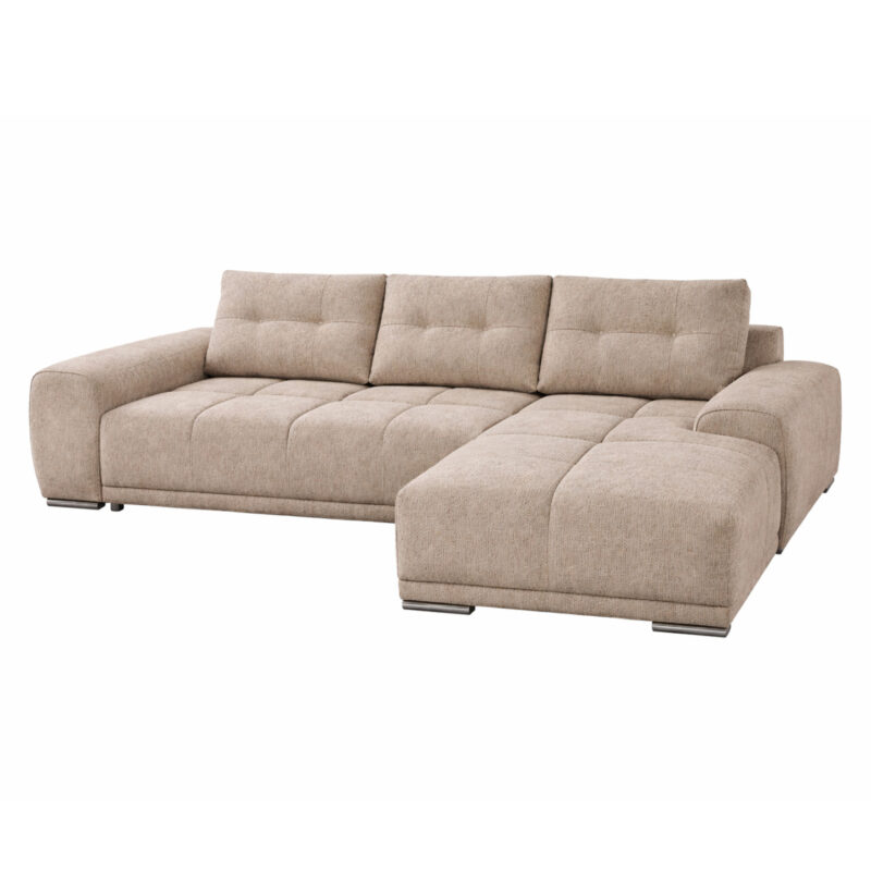 ΚΑΝΑΠΕΣ ΚΡΕΒΑΤΙ ΔΕΞΙΑ ΓΩΝΙΑ COMFYRA HM3336.03R ΜΠΕΖ ΥΦΑΣΜΑ 270x181x75Υεκ