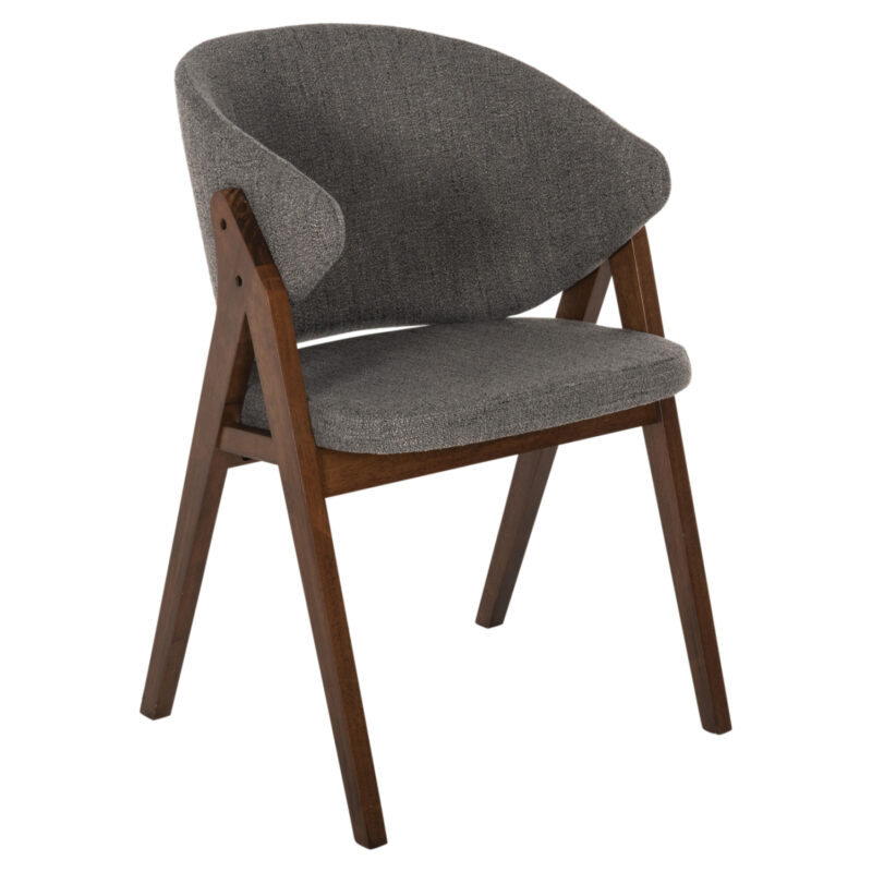 ΚΑΡΕΚΛΑ HANA HM9746.02 RUBBERWOOD ΣΕ ΚΑΡΥΔΙ ΧΡΩΜΑ-ΓΚΡΙ ΥΦΑΣΜΑ 55x60x84Yεκ. (Σετ 2 τμχ)