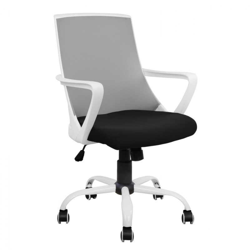 ΚΑΡΕΚΛΑ ΓΡΑΦΕΙΟΥ MALFOI HM1053.21 ΓΚΡΙ MESH & ΠΟΔΙ ΜΕΤΑΛΛΙΚΟ 58x59x103Υεκ