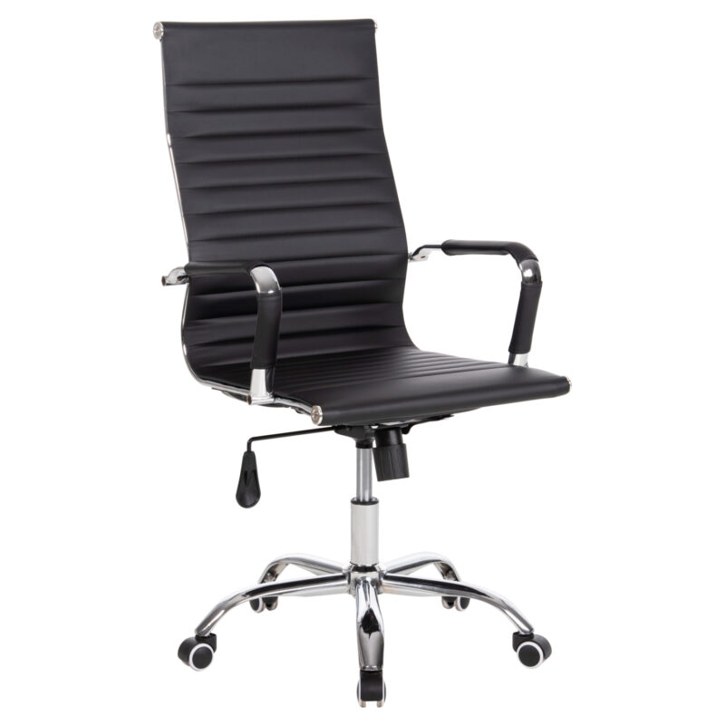 ΚΑΡΕΚΛΑ ΓΡΑΦΕΙΟΥ HM1059.31 ΜΑΥΡΟ PU BOSS ΔΙΕΥΘΥΝΤΟΥ ΠΟΔΙ ΧΡΩΜΙΟΥ 53x57x109Υεκ.