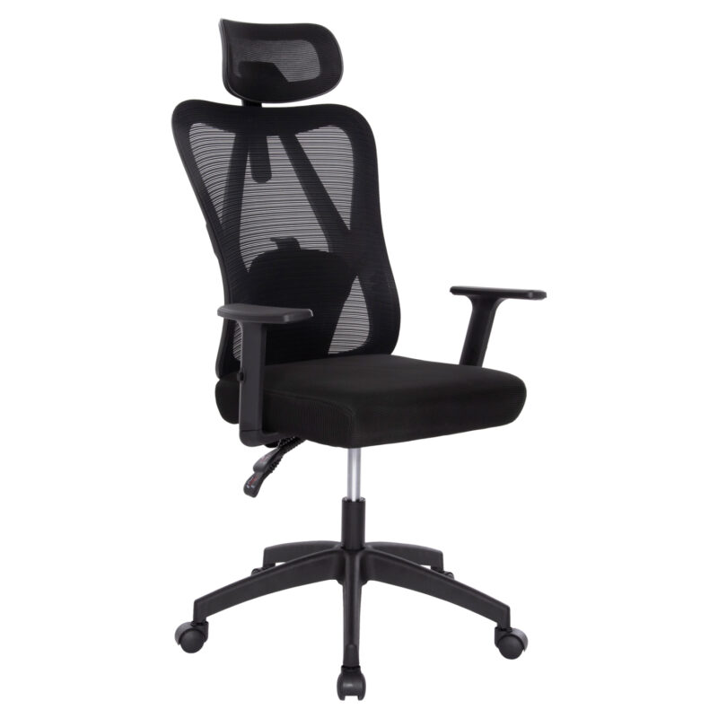 ΚΑΡΕΚΛΑ ΓΡΑΦΕΙΟΥ MEXER HM1195.01 ΜΑΥΡΟ MESH-PP ΒΑΣΗ 68x70x136Υεκ.