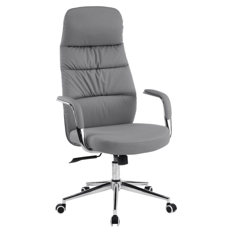 ΚΑΡΕΚΛΑ ΓΡΑΦΕΙΟΥ TEETER HM18355.10 ΓΚΡΙ PU ΔΕΡΜΑ--ΒΑΣΗ ΧΡΩΜΙΟΥ 67x66x121Υεκ
