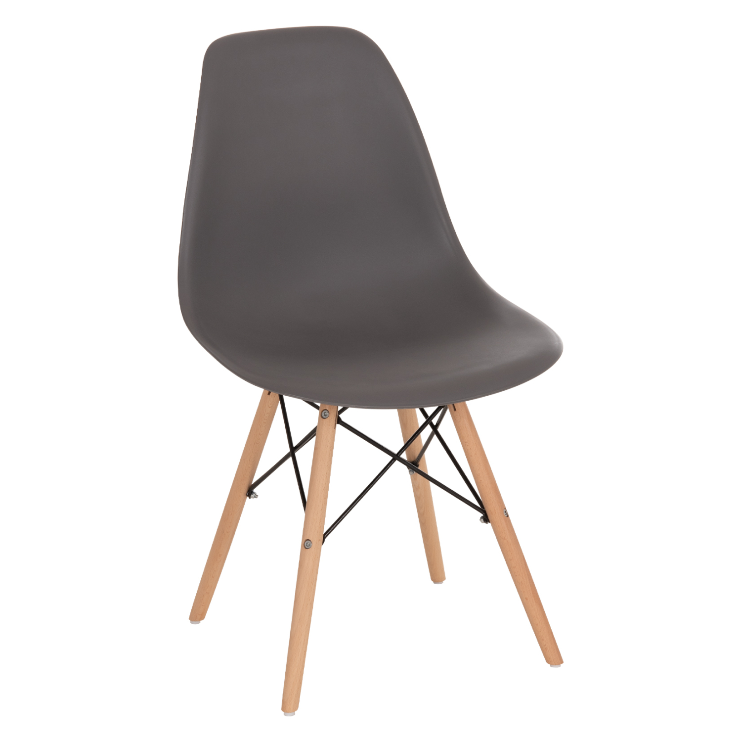 ΚΑΡΕΚΛΑ ΜΕ ΞΥΛΙΝΑ ΠΟΔΙΑ ΚΑΙ ΚΑΘΙΣΜΑ TWIST PP ΓΚΡΙ HM8460.10 46x50x82 εκ. (Σετ 4 τμχ)