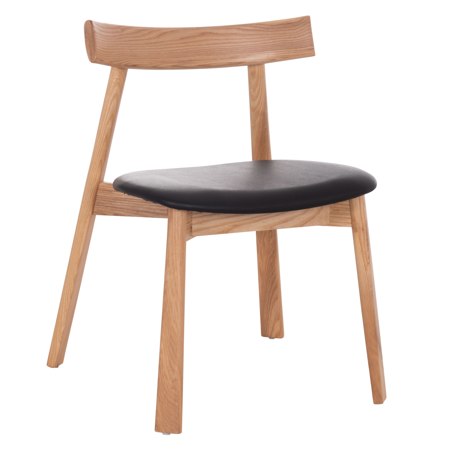 KΑΡΕΚΛΑ ΤΡΑΠΕΖΑΡΙΑΣ SEKAN HM18245.04 RUBBERWOOD-ΜΑΥΡΟ PU 60x54x72Υεκ (Σετ 2 τμχ)