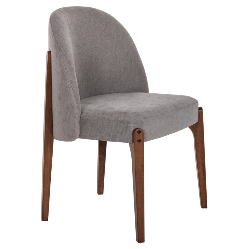 ΚΑΡΕΚΛΑ ΤΡΑΠΕΖΑΡΙΑΣ RAMMER HM9744.01 RUBBERWOOD ΣΕ ΚΑΡΥΔΙ-ΓΚΡΙ ΥΦΑΣΜΑ 57x55x86Υεκ. (Σετ 2 τμχ)