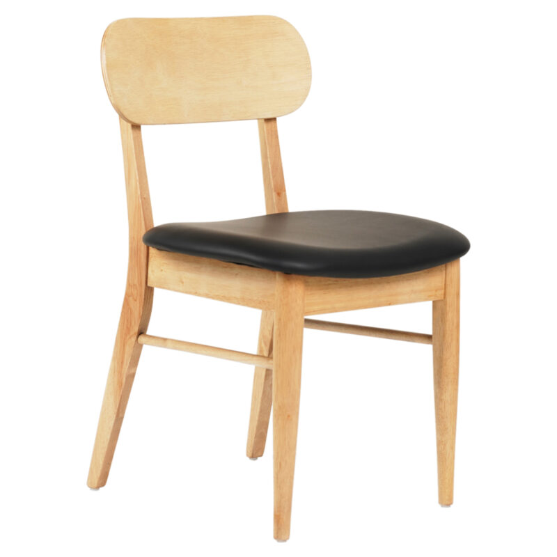 KΑΡΕΚΛΑ ΤΡΑΠΕΖΑΡΙΑΣ SEKOR HM9945.01 RUBBERWOOD-ΜΑΥΡΟ PU 50x50x80Υεκ. (Σετ 2 τμχ)