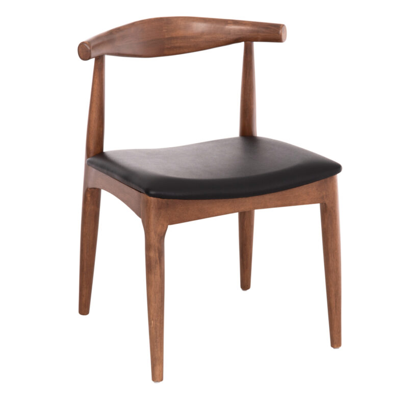 KΑΡΕΚΛΑ ΤΡΑΠΕΖΑΡΙΑΣ ALOR HM9947.03 RUBBERWOOD ΚΑΡΥΔΙ-ΜΑΥΡΟ PU 55x51x75Υεκ (Σετ 2 τμχ)