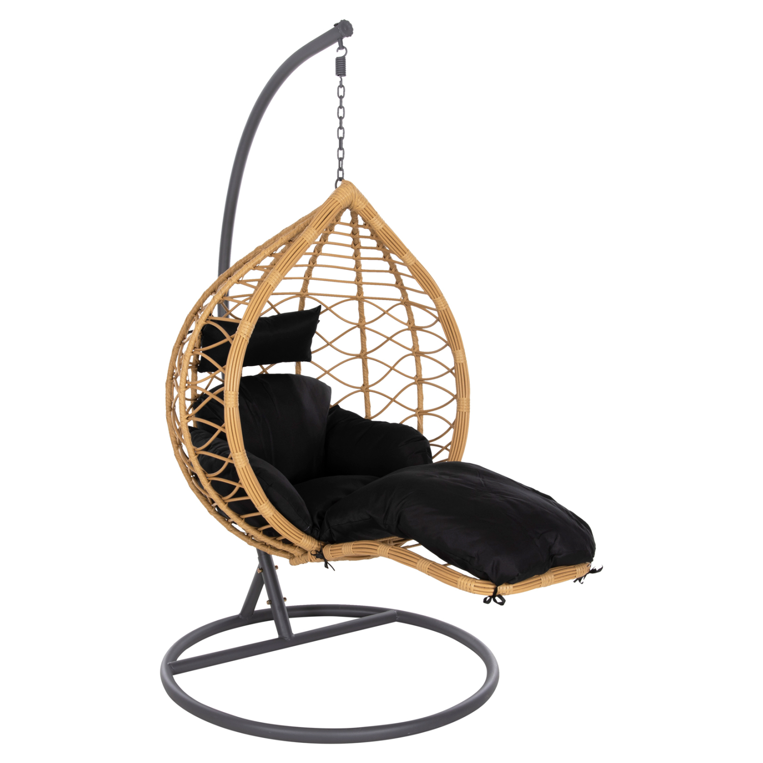 ΜΟΝΗ ΚΡΕΜΑΣΤΗ ΦΩΛΙΑ ME ΥΠΟΠΟΔΙΟ GRACIE HM5755.02 ΜΠΕΖ ΣΥΝΘ.RATTAN-ΓΚΡΙ ΜΕΤΑΛ.ΣΚΕΛΕΤΟΣ Φ104x200Υεκ