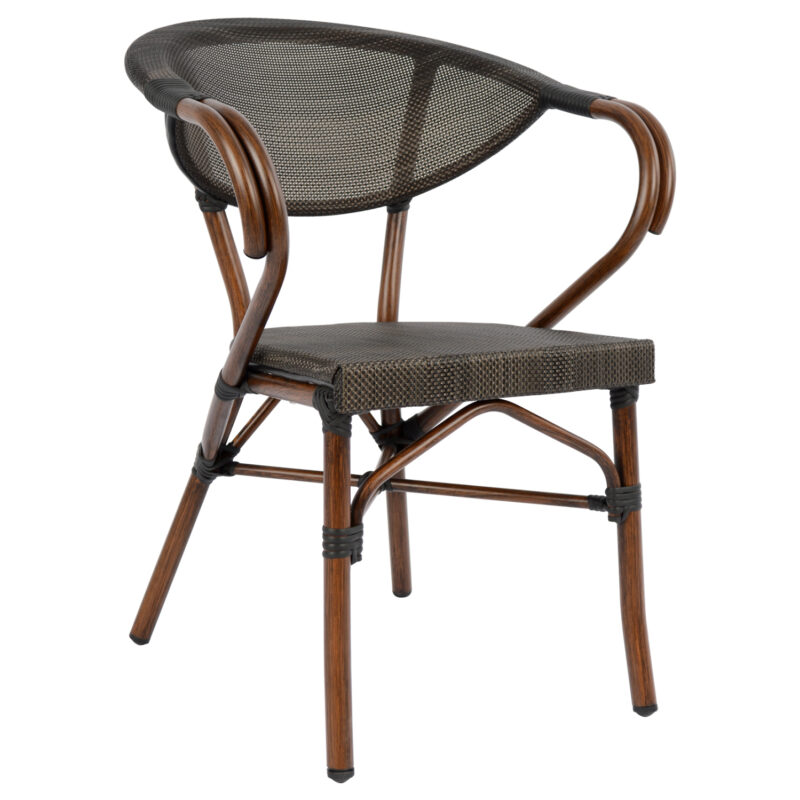 ΠΟΛΥΘΡΟΝΑ ΑΛΟΥΜΙΝΙΟΥ CLAY BAMBOO LOOK ΚΑΦΕ ΜΕ TEXTLINE HM5025 60,5x59x81Υ
