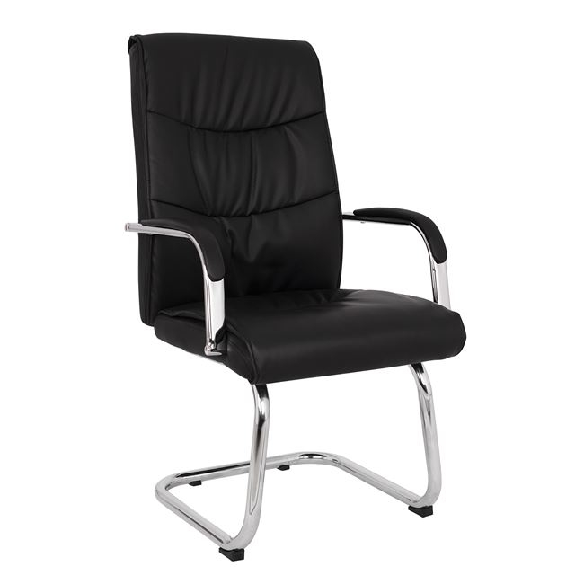 ΠΟΛΥΘΡΟΝΑ JACOB HM1045.11 ΜΑΥΡΟ PU ΜΕ ΒΑΣΗ ΧΡΩΜΙΟΥ 57x66,5x102 cm (Σετ 2 τμχ)