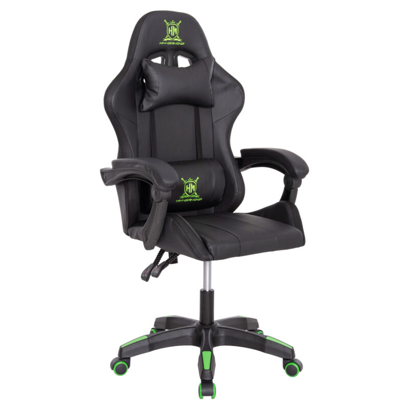 ΠΟΛΥΘΡΟΝΑ GAMING DARREN HM1203.03 ΜΑΥΡΟ-ΠΡΑΣΙΝΟ PVC 58.5x100x120Υεκ.