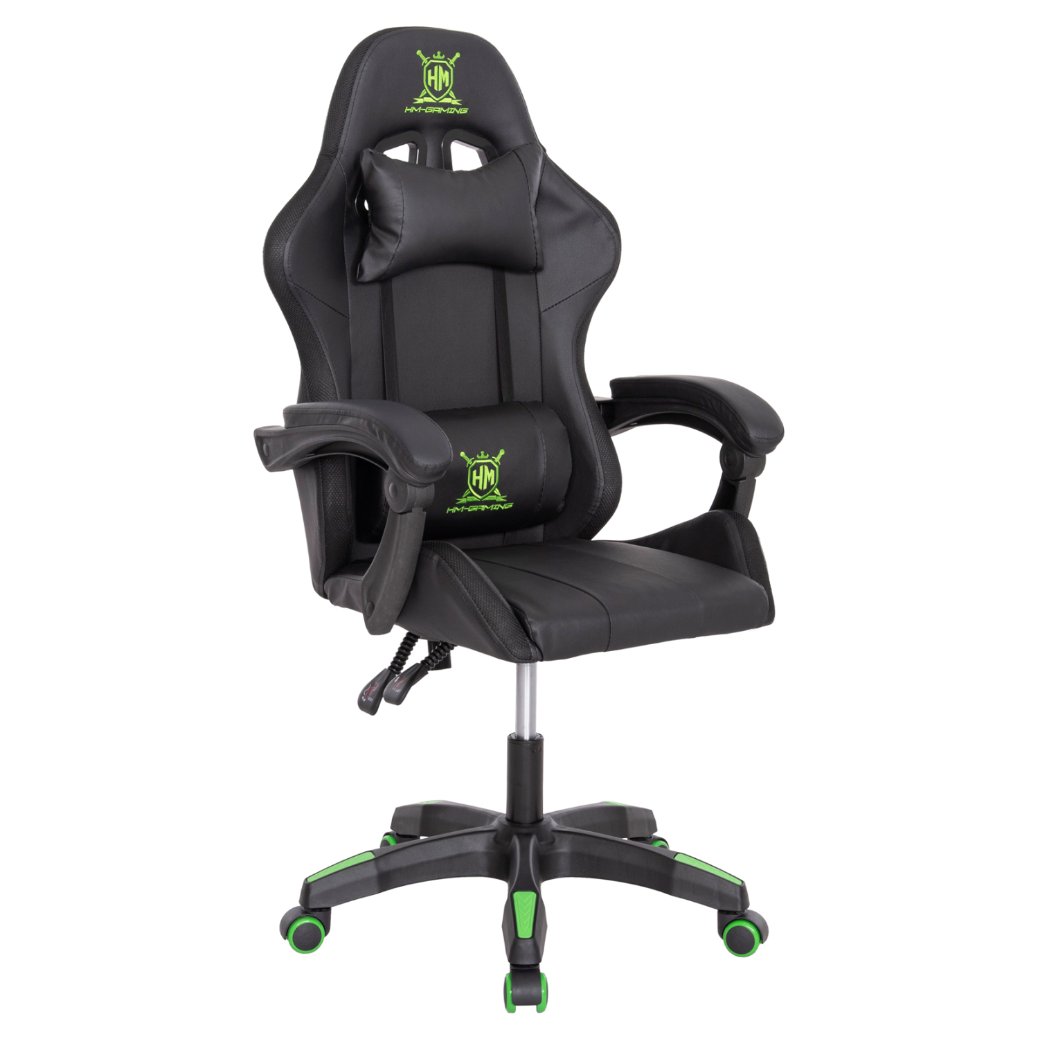 ΠΟΛΥΘΡΟΝΑ GAMING DARREN HM1203.03 ΜΑΥΡΟ-ΠΡΑΣΙΝΟ PVC 58.5x100x120Υεκ.